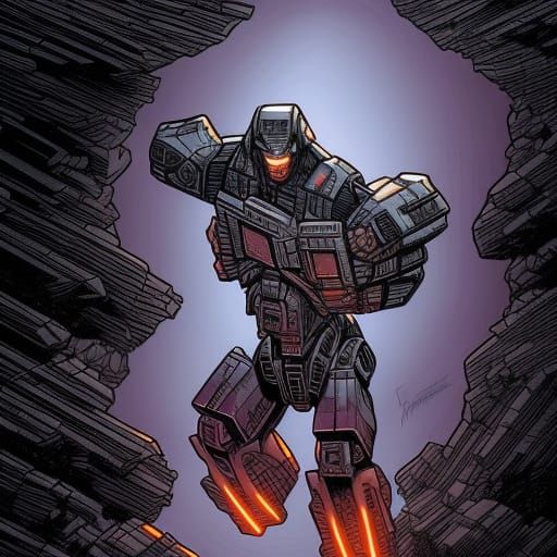 Megatron in Comic Book Art Style