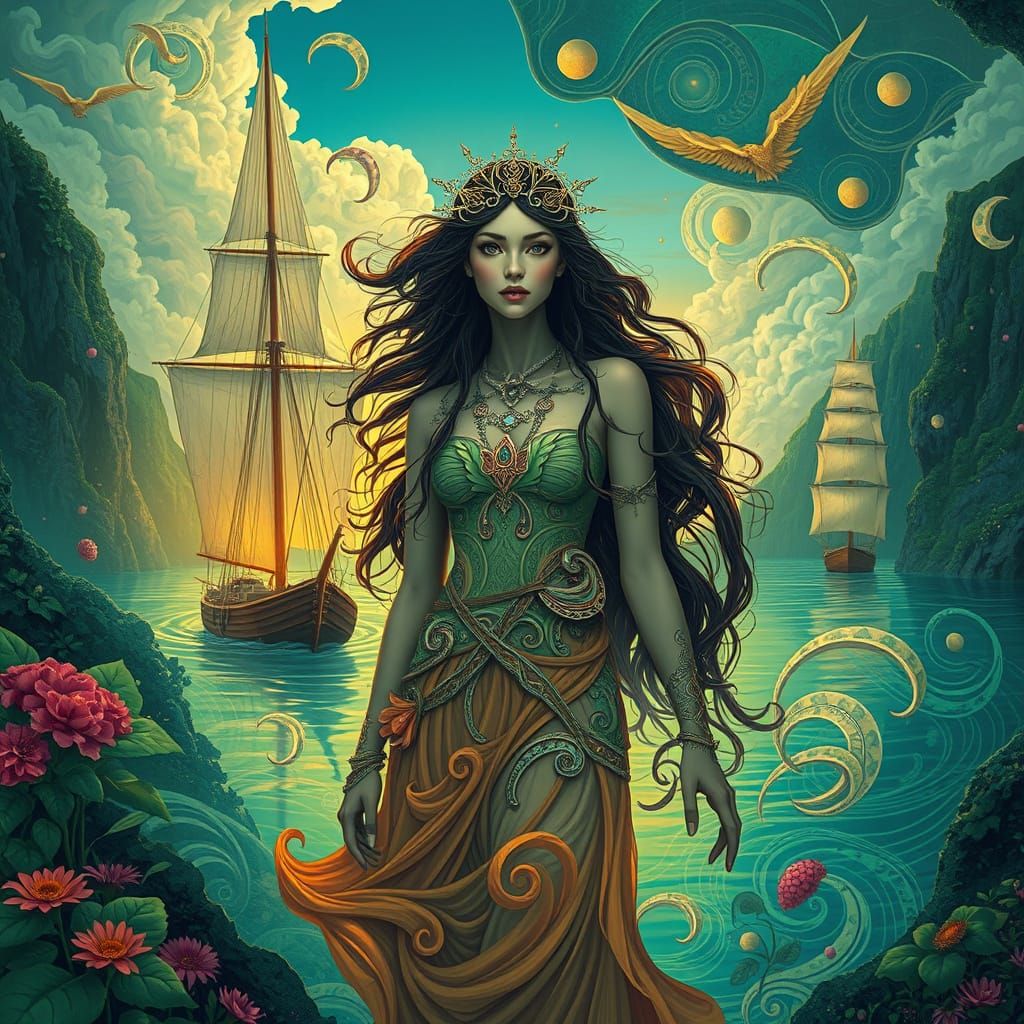 Dreamlike North-West Passage in Art Nouveau Style