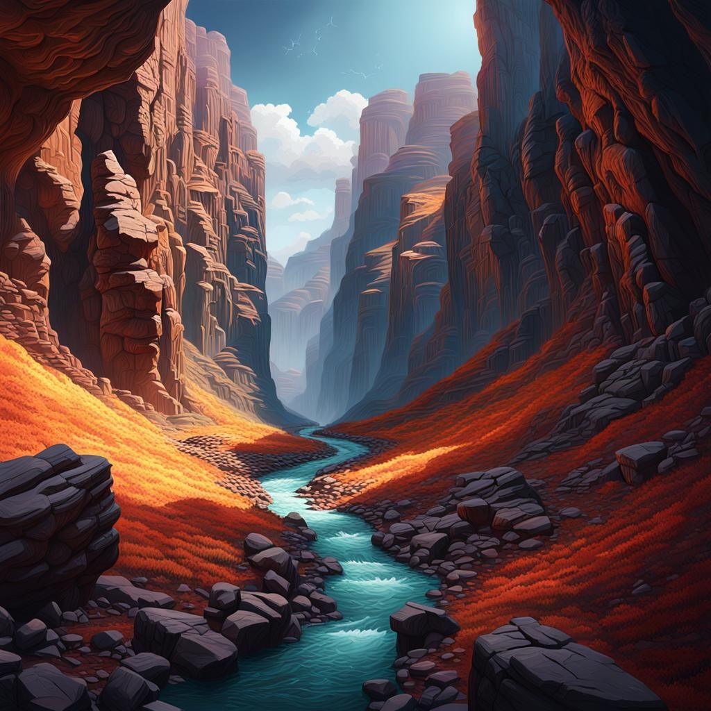 Dramatic Canyon Composition as Splash Art