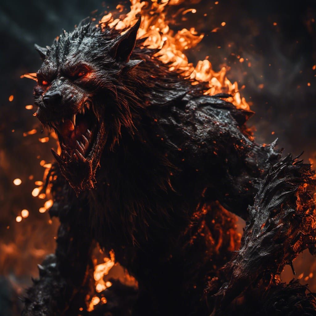 Flaming Black Gnoll in a Galaxy of Stars