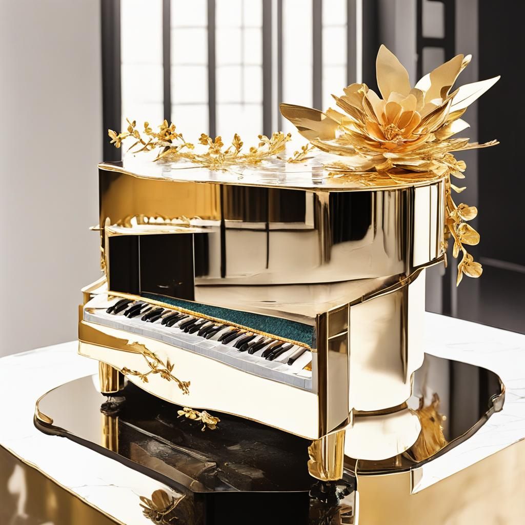 Invisible Reflection Cake: A cake designed with reflective surfaces and cleverly placed mirrors to create the illusion t...