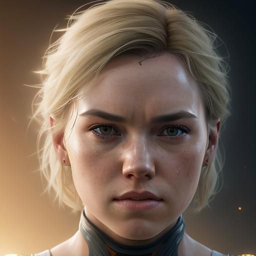 Daisy Ridley Blonde Portrait: Artstation Concept Art