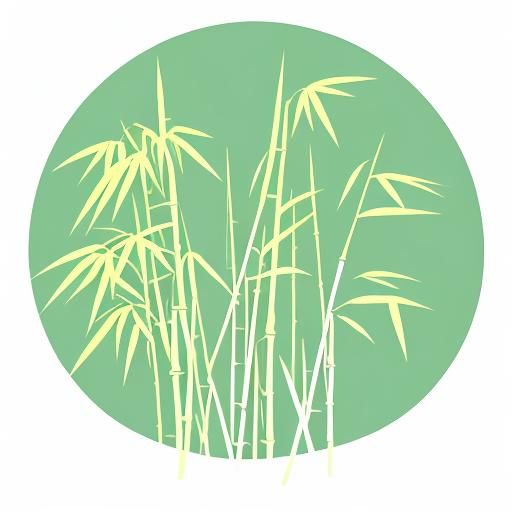 Minimalist Bamboo Stalk Illustration in Vector Style