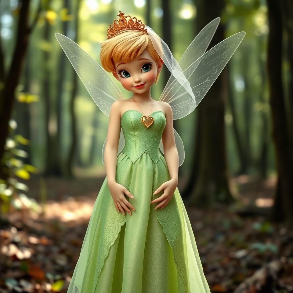 Tinkerbell in Wedding Dress in Realistic Style