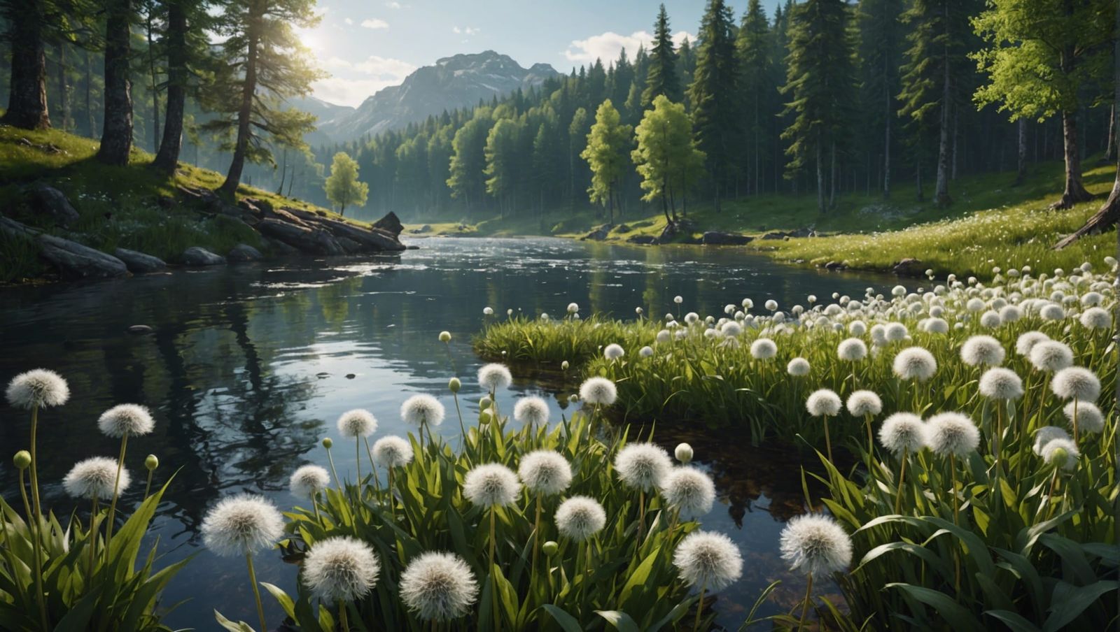 Dandelions by River: Matte Painting in Unreal Engine