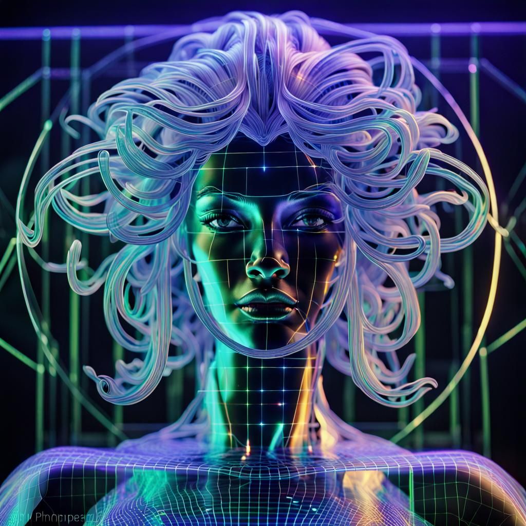 Glamorous Medusa: High-Definition 3D Hologram Portrait