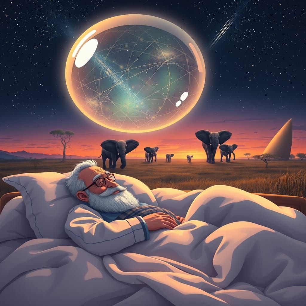 Dreamy Landscape of Serene Elephant Realm at Twilight