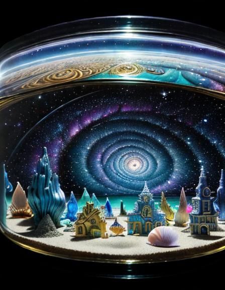 Universe in Dollhouse: Surreal Space Art Nouveau
