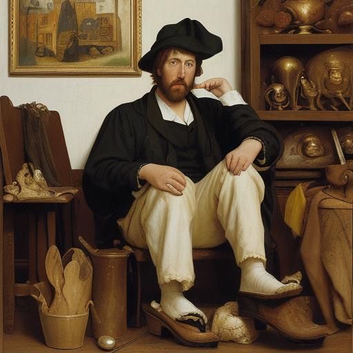 Clog Removal Scene in Holbein, Soutine, Ensor Style