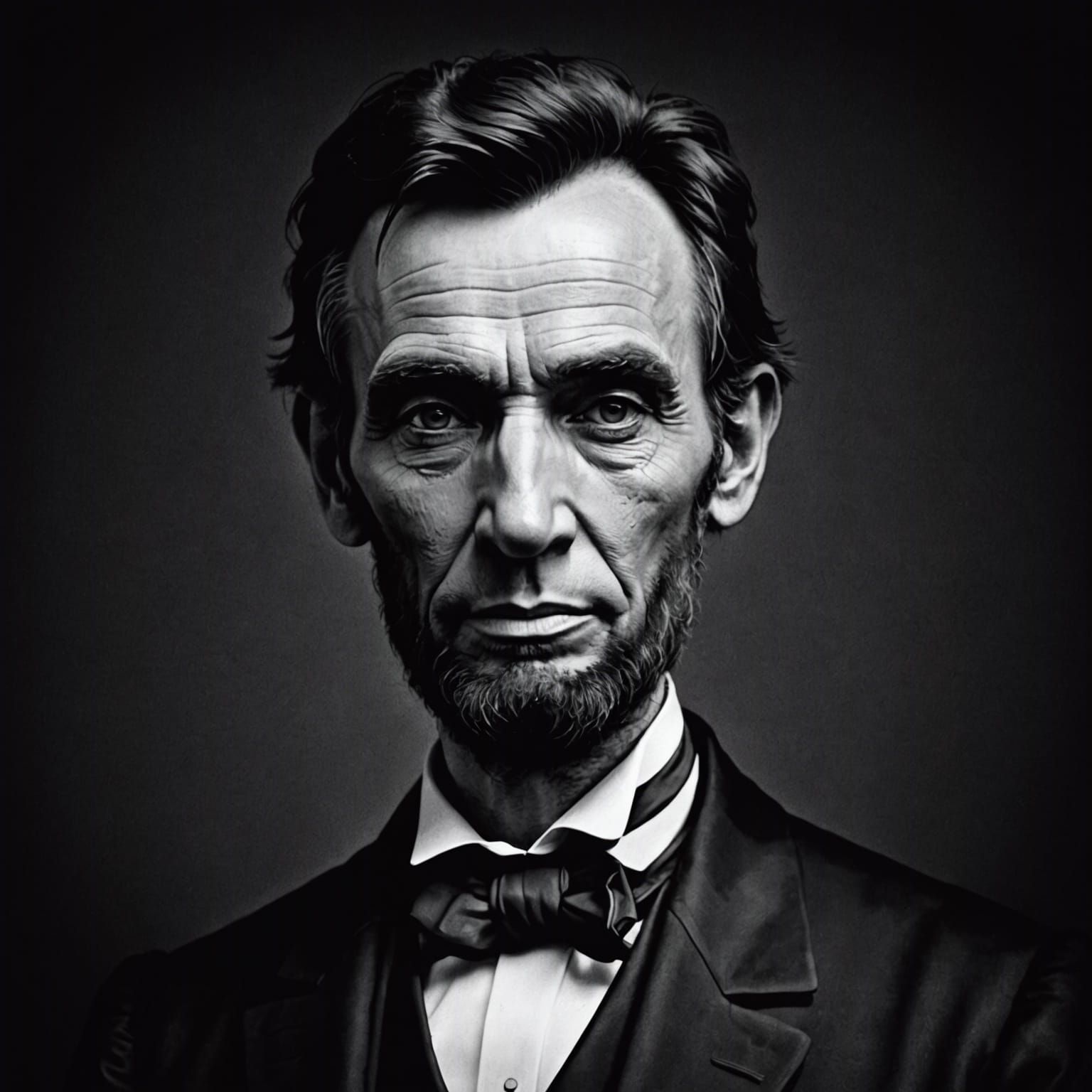 Photorealistic Portrait of Abraham Lincoln on Black