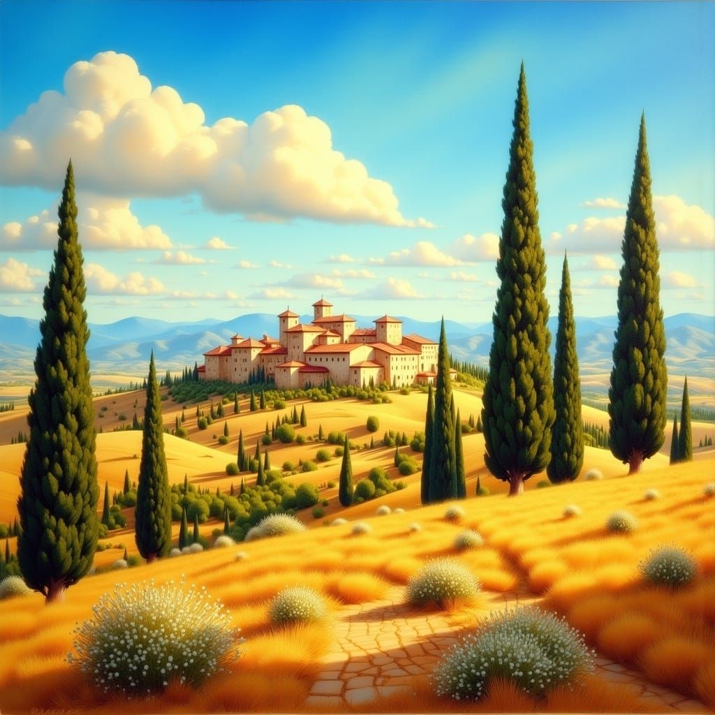 Italian Countryside in Lush Impasto Style