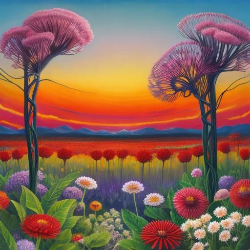 Bioluminescent Synaptic Flowers: Abstract Botanical Design