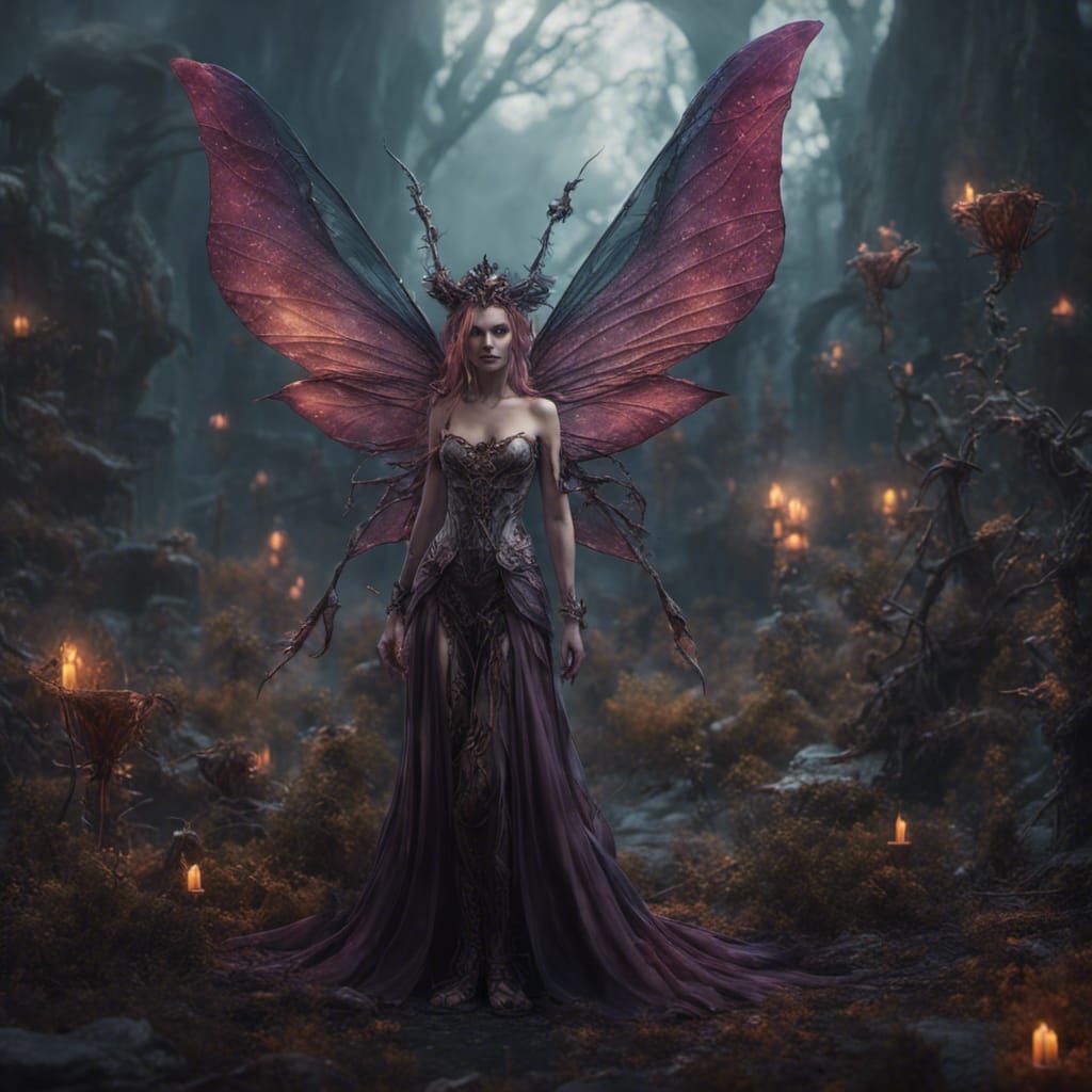 Detailed Matte Painting of an Evil Fairy