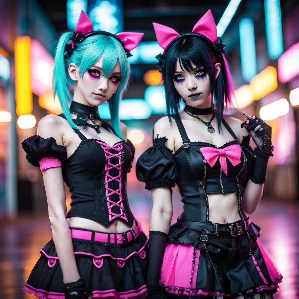 Whimsical goth made up video game characters