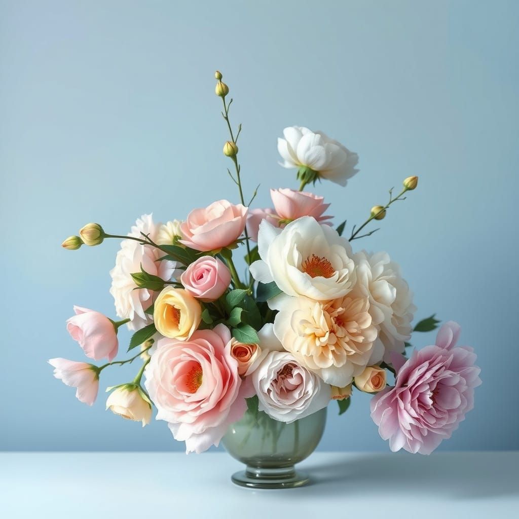 Ethereal Summer Blooms in Antique Vase