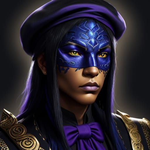 Regal Black Jaguar in Lavish Masquerade Attire