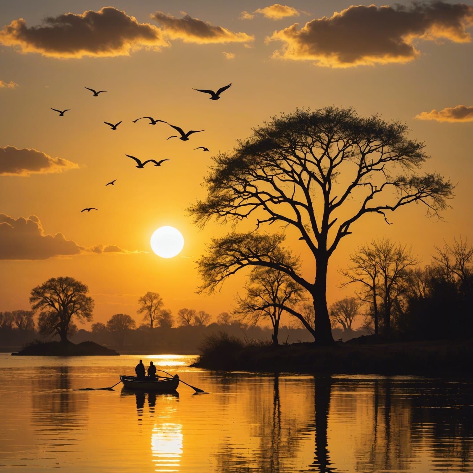 Sunset Scene Inside Light Bulb Illustration