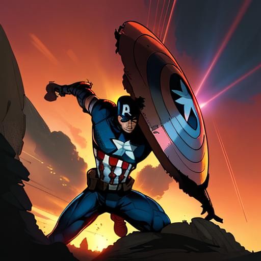 Captain America Saves Mount Rushmore: Comic Book Art