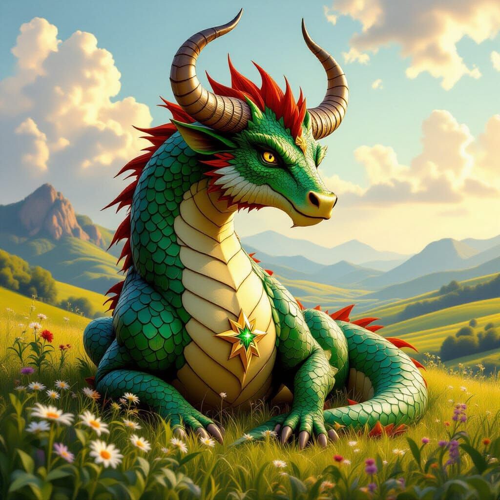 Taurus Dragon: Majestic Earth-Toned Creature in Fantasy Art