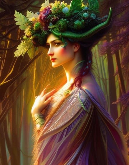 Elen: Horned Goddess in Labyrinth Forest