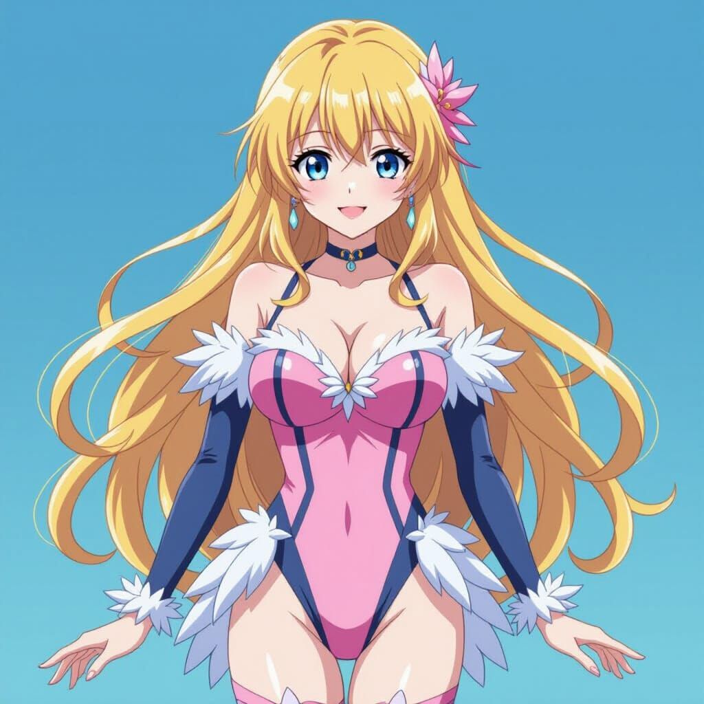 Anime Woman in Swan Feather Bodysuit by Shinkai