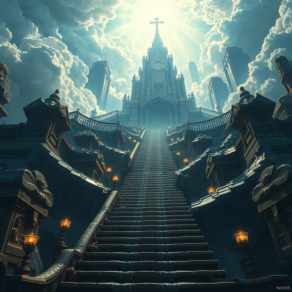 Stairway to Heaven in Cinematic Digital Art