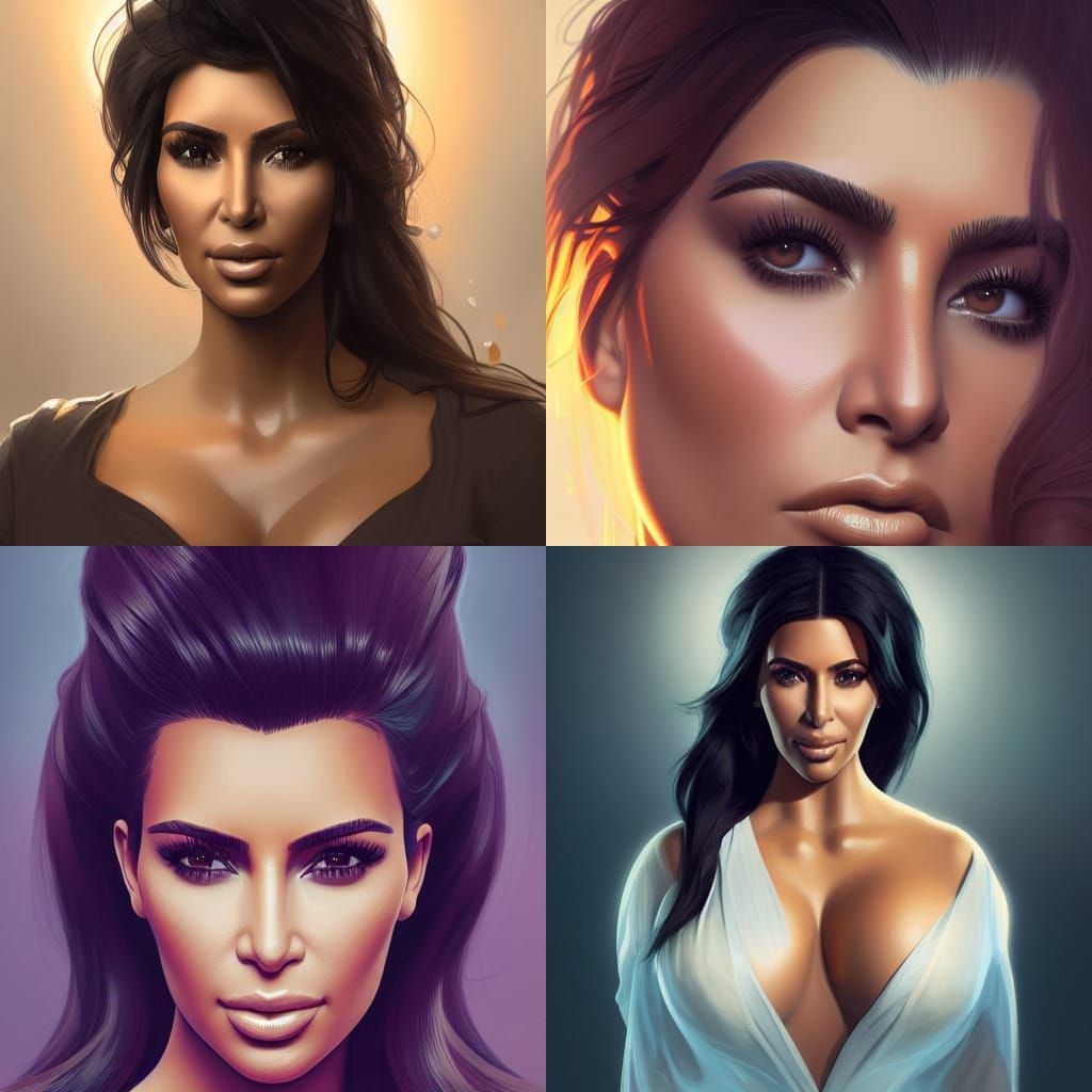 Kim Kardashian Portrait in Hyperdetailed Digital Art