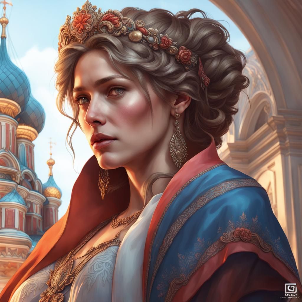 Detailed Portrait of a Russian Woman
