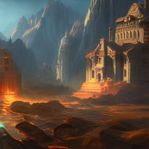 Fantastical Matte Painting with Intricate Details