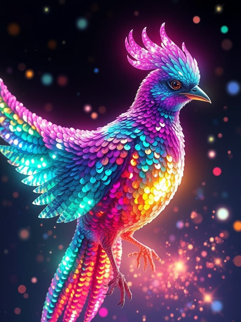 A sequin bird