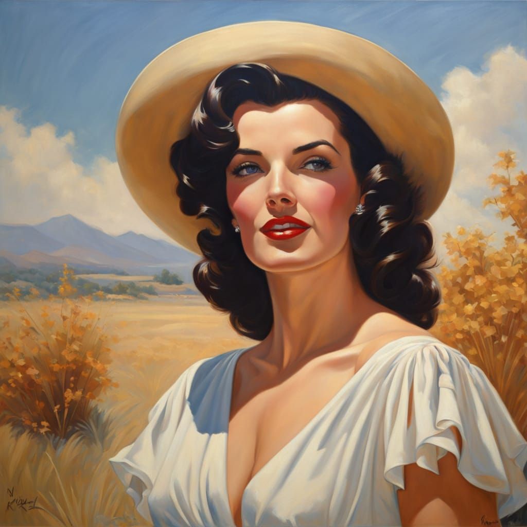 Realistic Portrait of a Young Woman in Impressionistic Style