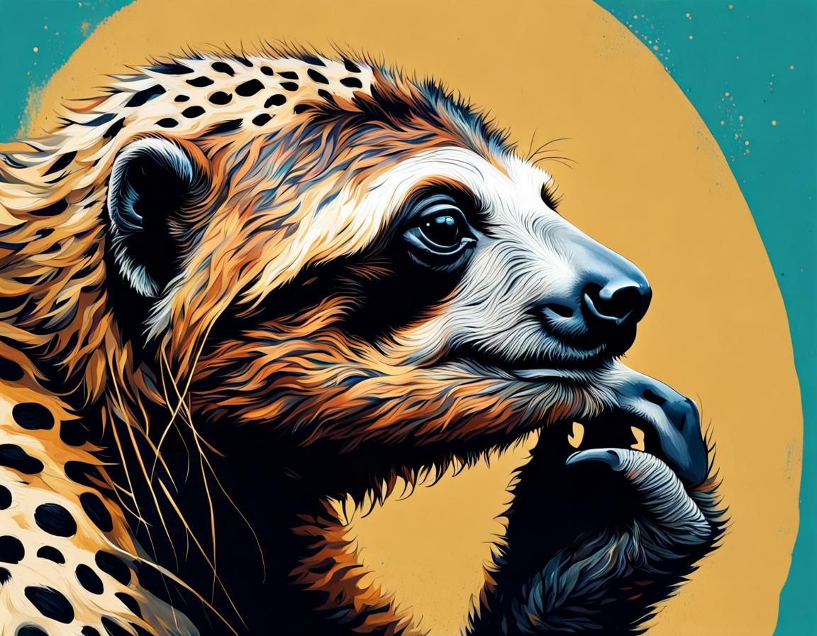 Sloth-Cheetah Hybrid in Rich Inks: Speculative Zoology
