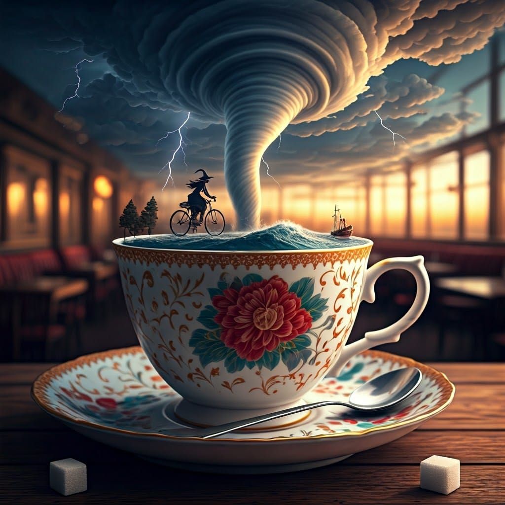 Tornado in Teacup: 3D Digital Art