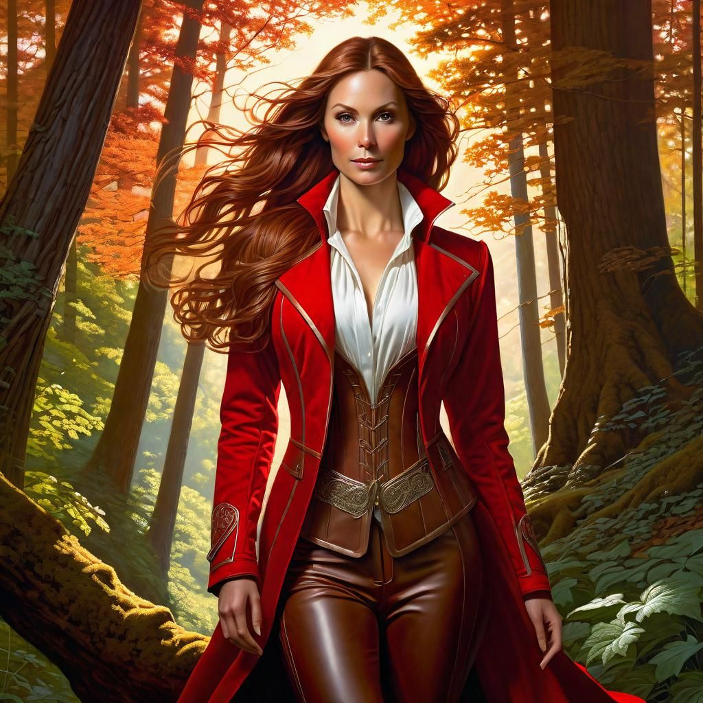 Ethereal Woman in Medieval Forest, Photorealistic Portrait