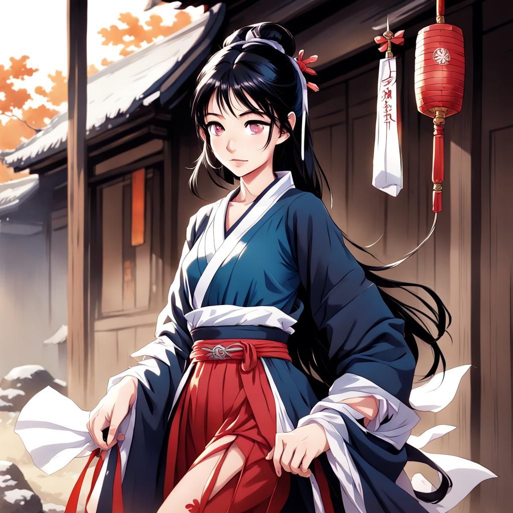 Mulan Inspired Anime Girl in Key Visual Style