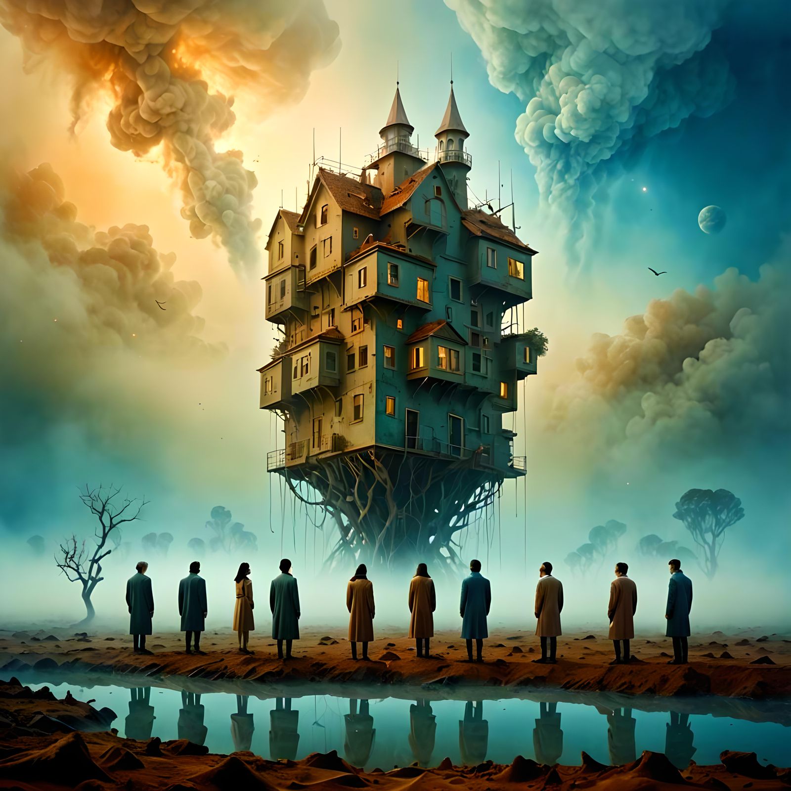 Surreal Dreamscape with Ethereal Entities