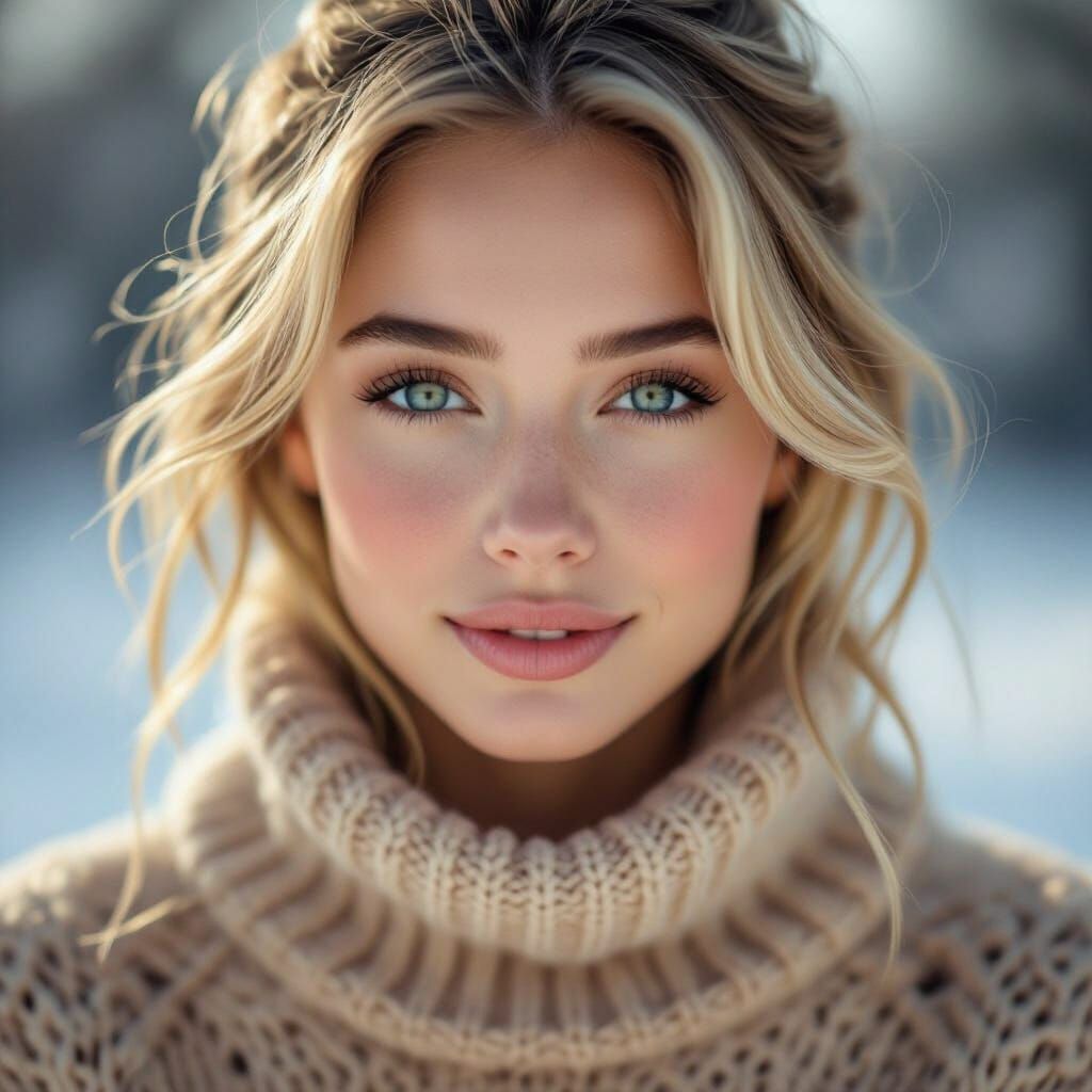 Photorealistic Portrait of a Blonde Woman