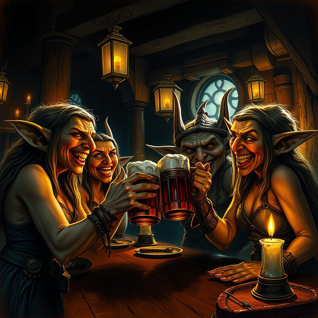 Goblin Tavern Scene with Dynamic Lighting