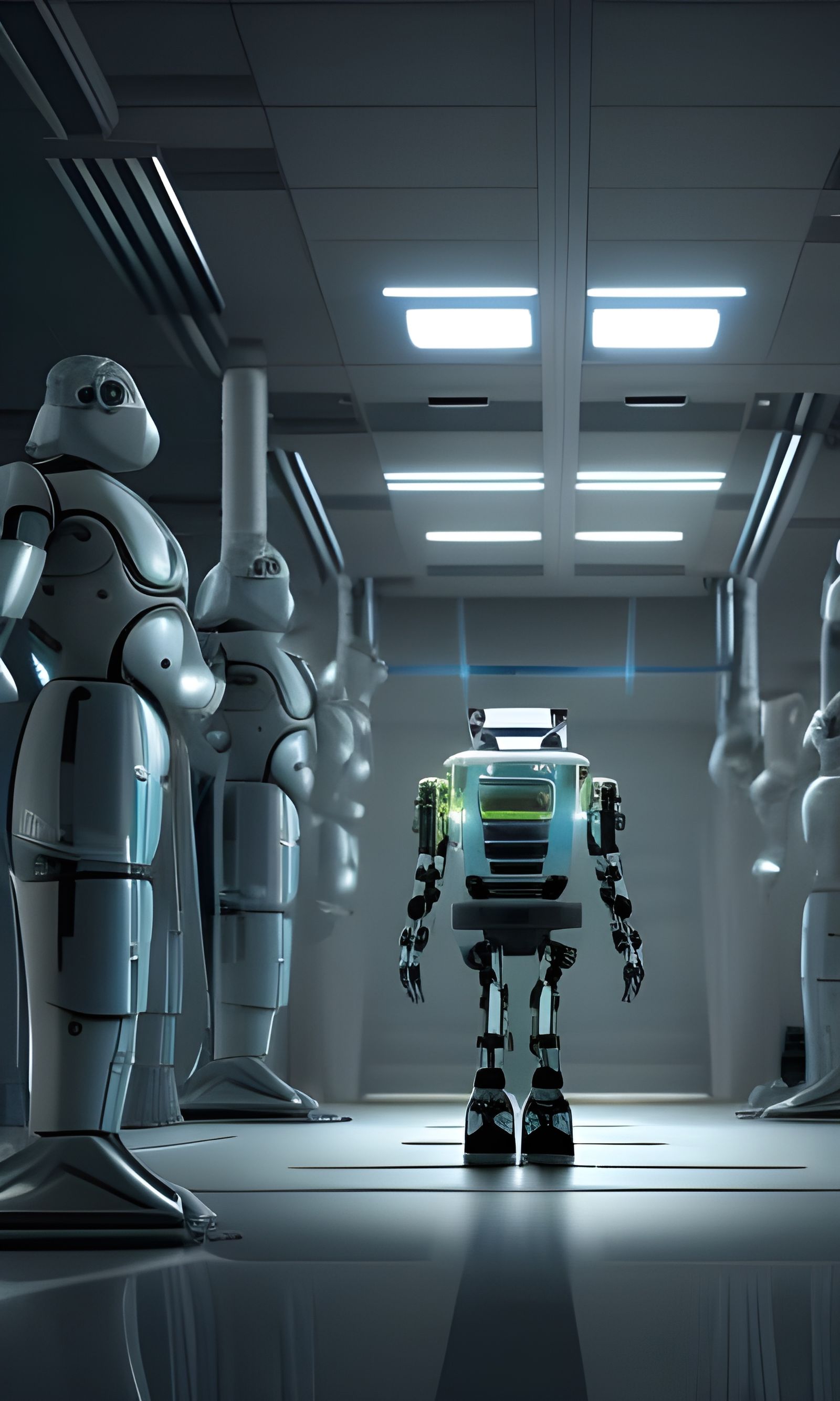 Robot Mastermind in Cybernetic Laboratory: Digital 3D Art