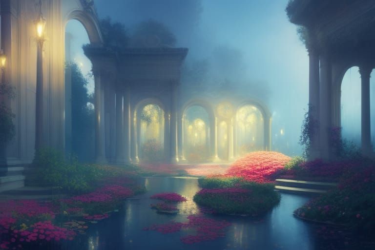 Magical World of Flowing Vines in Rococo Style