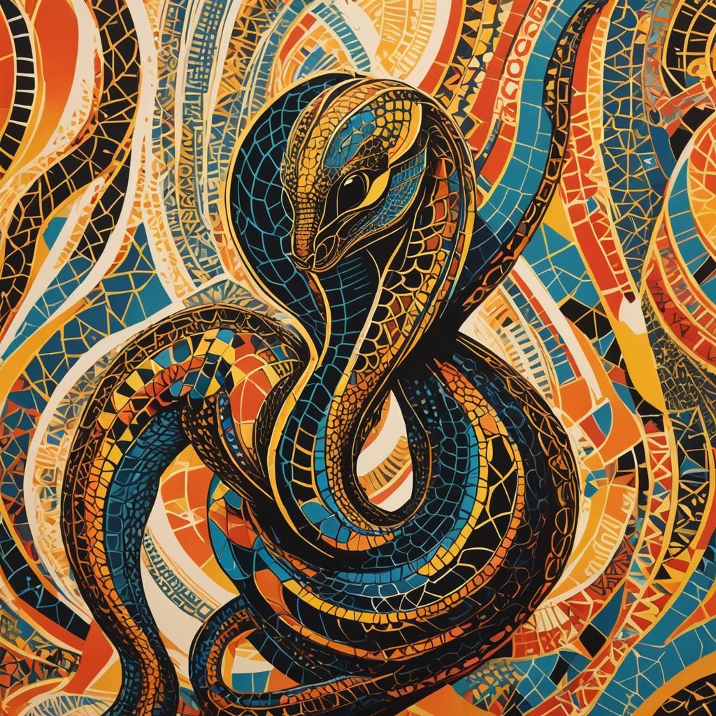 Cobra in S-Curve: Pop Art Screen Print