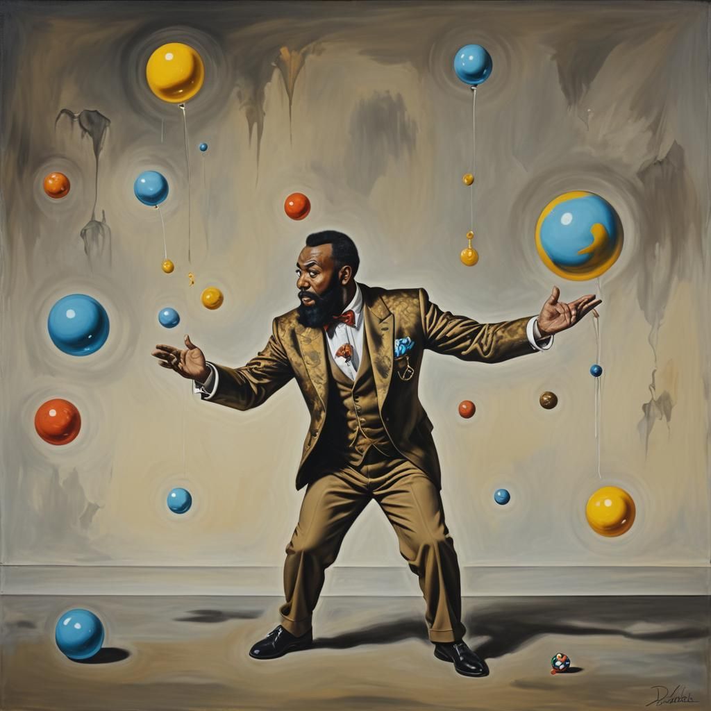 Mr. T Juggling in Surreal Dali Style
