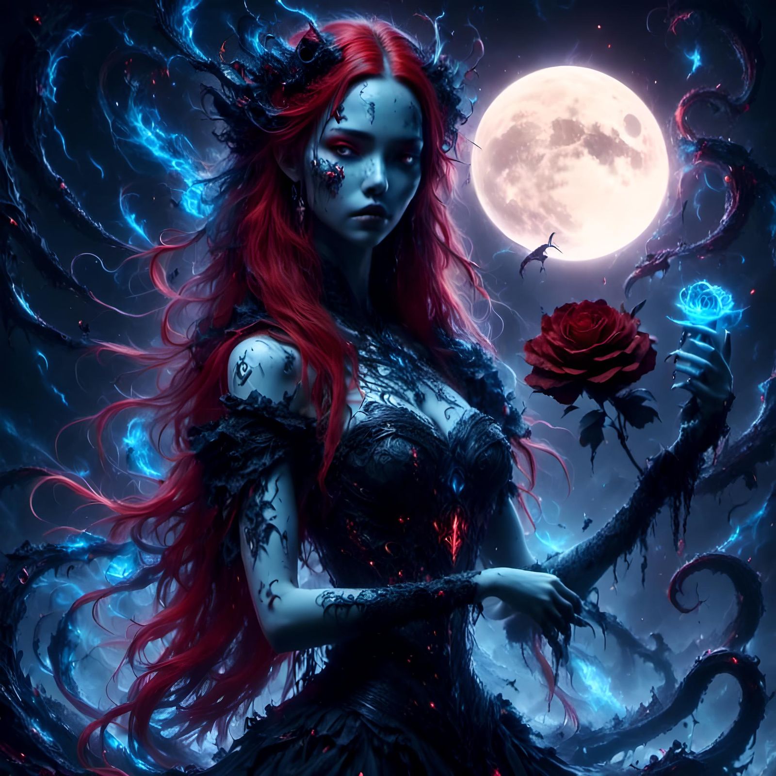 <lora:Black Sparkle:1.0> <lora:Spectral:1.0> <lora:Glowing r...