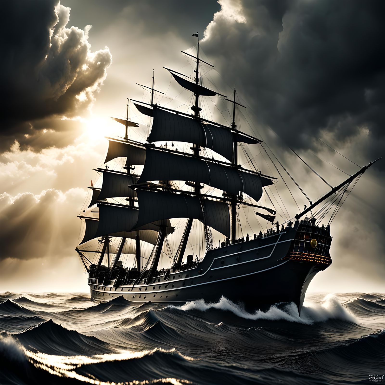 Hyperrealistic Karainci Ship with Intricate Details