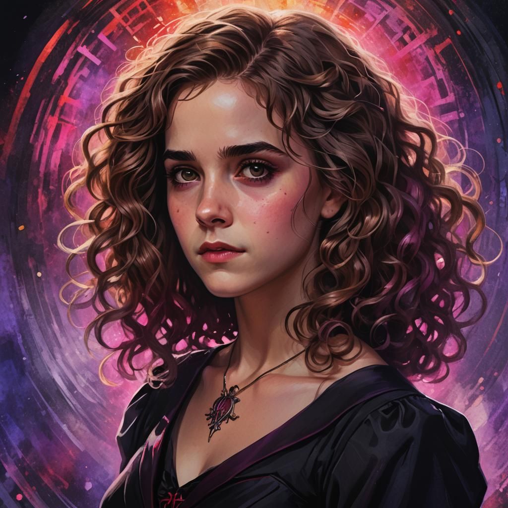 Gothic Portrait of Woman in Black Dress