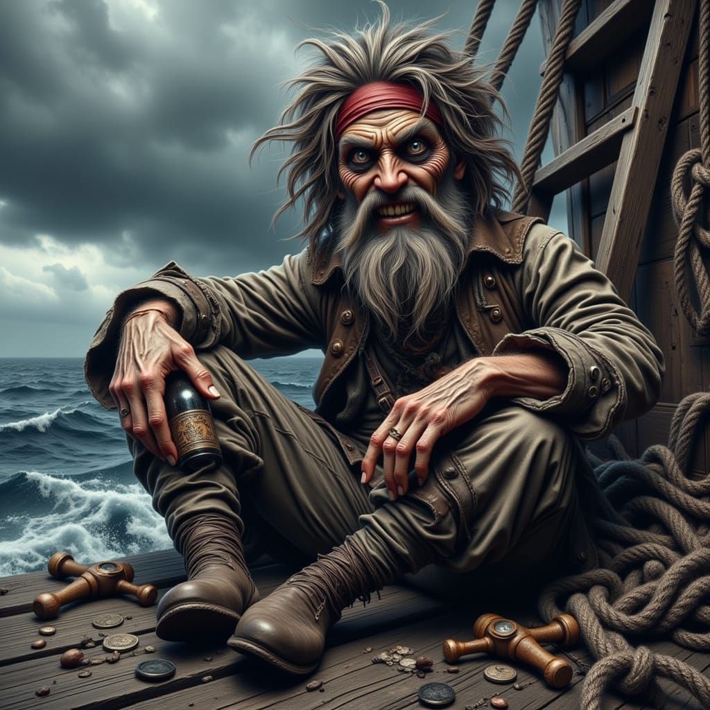 Weathered Pirate in Faded Glory