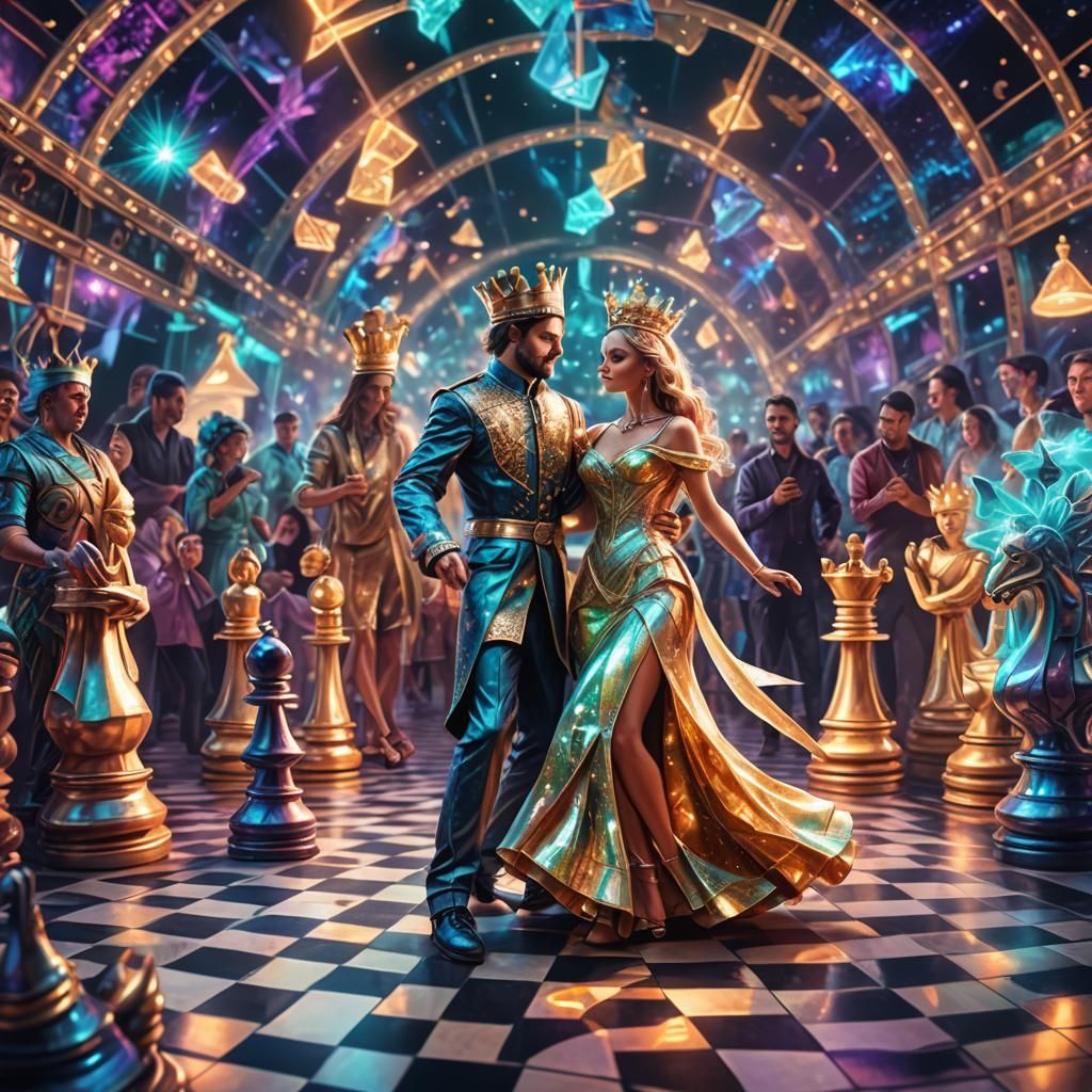 Chess Royalty Rave: A Holographic Astral Dance