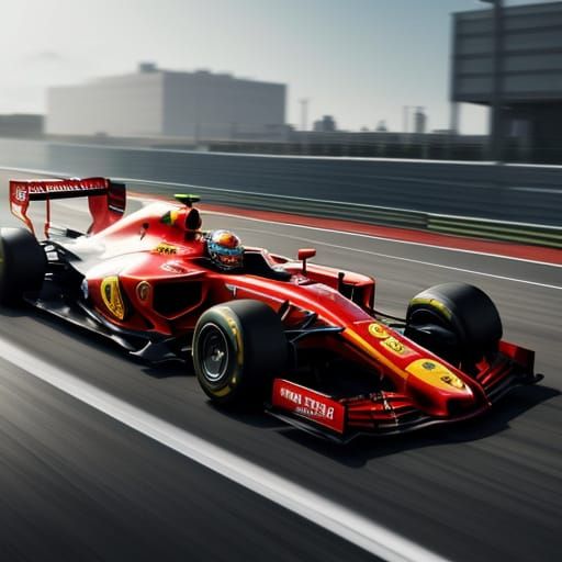 Ferrari Racing in Splash Art Style