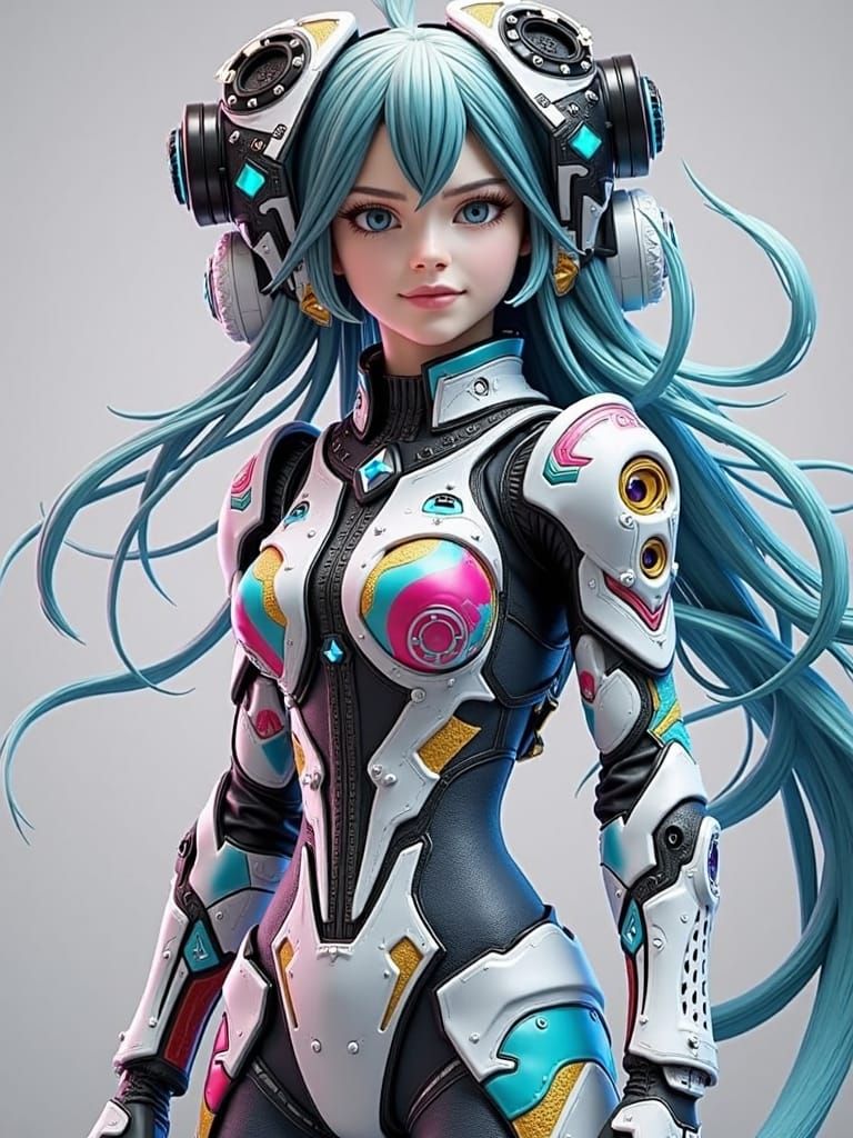 Vibrant 3D Anime Scene with Intricate Details