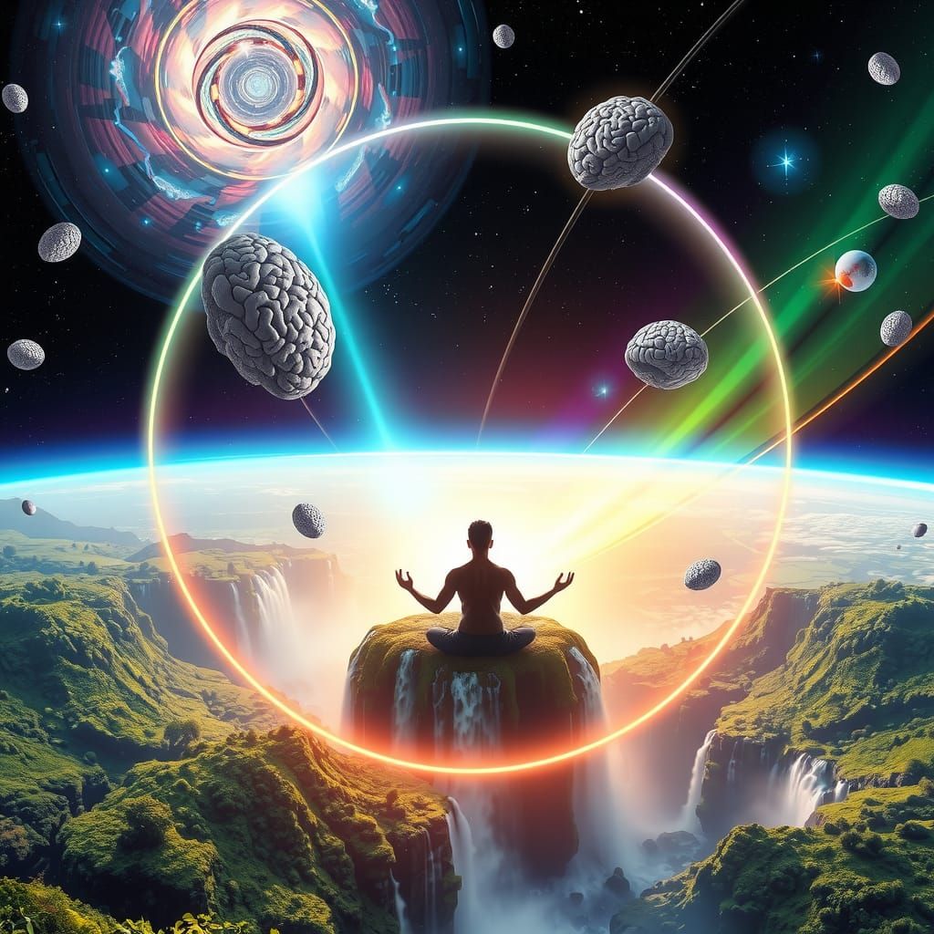 Ethereal Dyson Sphere Meditation in Psychedelic Colors